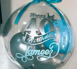 Teal 40th birthday balloon